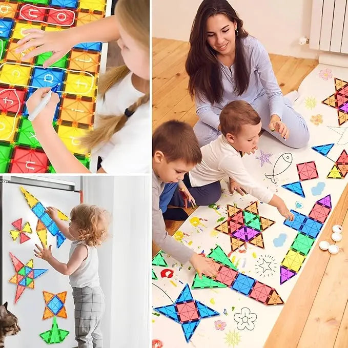 Magnetic Tiles STEM Toys for Kids Ages 3-8 | Sensory Building Blocks & Educational Games | AlluCanFind