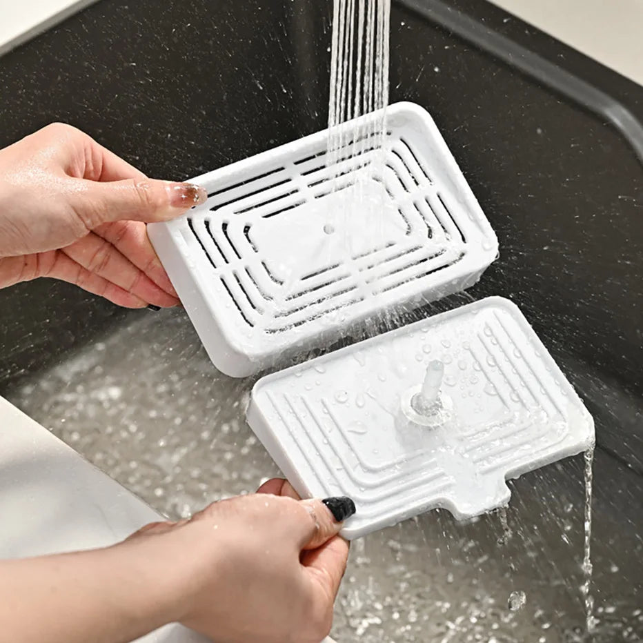 Hand Soap Dispenser for Kitchen Dual Soap Dispenser with Sponge Holder 2-in-1 Countertop Soap Pump Dispenser for Kitchen Sink