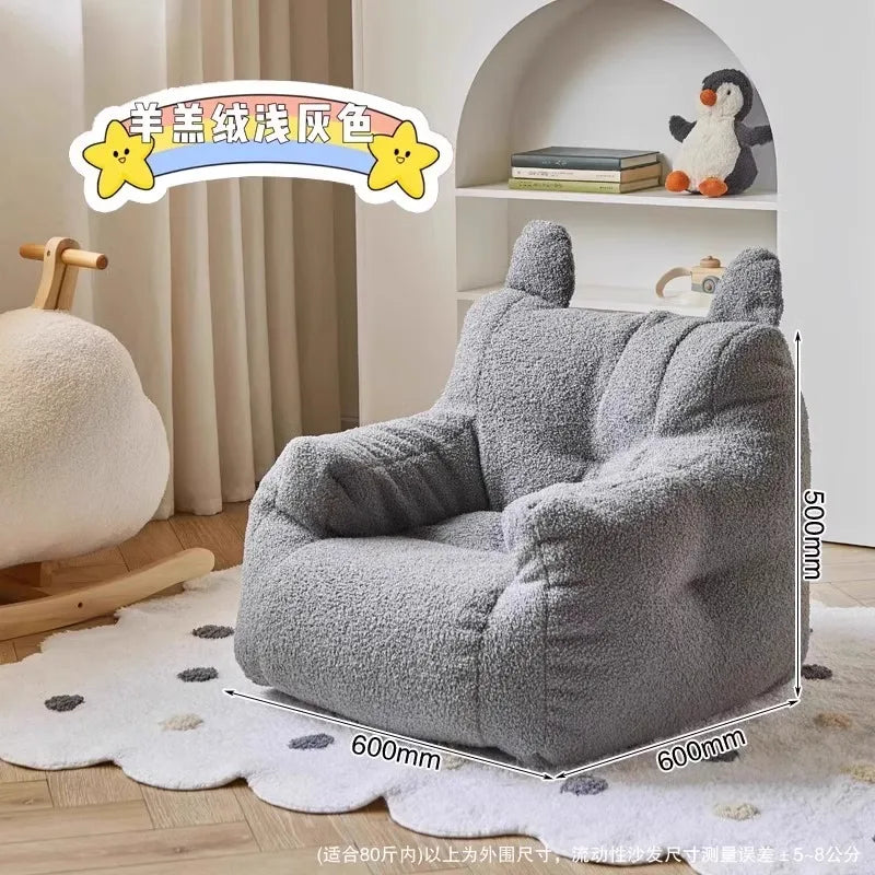 Small Double Bean Bag Sofa Double Seat Reclining Soft Comfortable Sofa Balcony Bedroom Washable Fabric Sofa