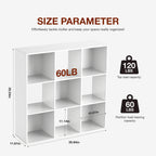 JHK 9 Cube Storage Organizer Wooden Shelf Bookcase Open Bookshelf for Living Room and Home Office Display Storage Bookcase