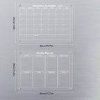 Magnetic Acrylic Calendar for Fridge Refrigerator Monthly Dry Erase Board Markers & Magnetic Pen Holder, Organic Glass Clea