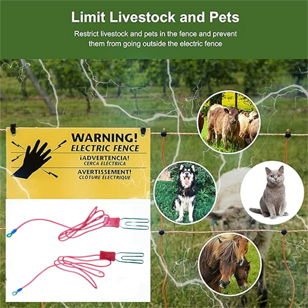 Electric Fence Alligator Clips Ground Connection For Farm Livestock Animals Energizer to Polywire Polytape Kits Cable Connectors