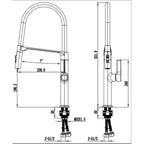 Gunmetal Rubber Kitchen Faucet Mixer Rotation Pull Down Stream Sprayer Taps Hot And Cold Water Single Hole Single Handle Faucet