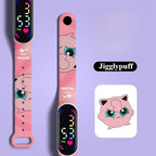 Pokemon Watch Pikachu Gengar, LED Digital Waterproof Watch for Kids, Electronic Wristwatch Boys Girls Birthday Gift