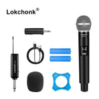 PG58 Professional Wireless Microphone 2 Channels UHF Fixed Frequency Handheld Mic Micphone For Party Karaoke Church Show Meeting