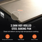 VEVOR 4 Burners 36inch Gas Powered Grill Propane Gas BBQ Grill with Side Shelves BBQ Grill Cooking Station for Camping Parties