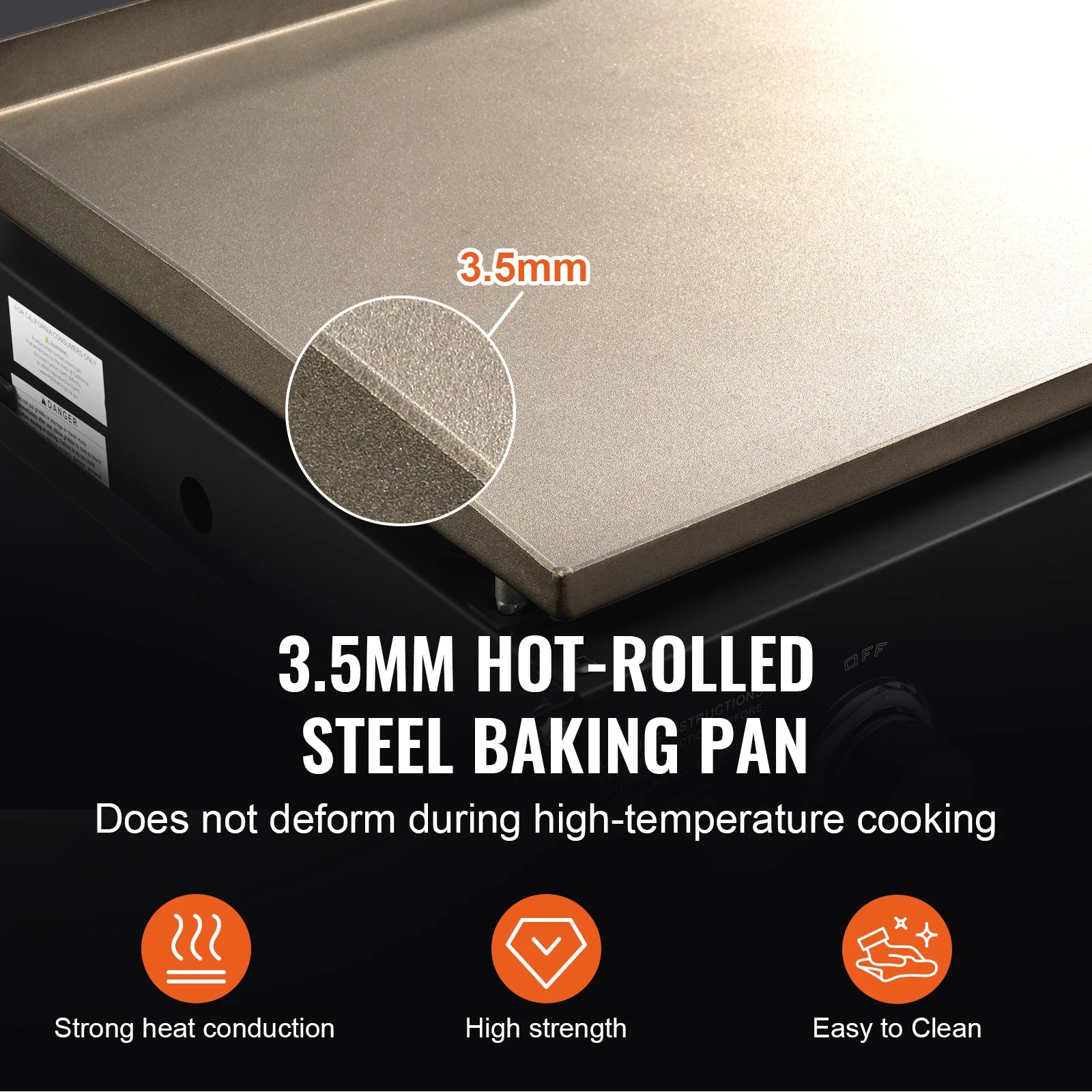 VEVOR 4 Burners 36inch Gas Powered Grill Propane Gas BBQ Grill with Side Shelves BBQ Grill Cooking Station for Camping Parties