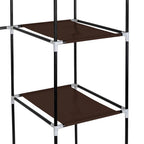 69" Portable Clothes Wardrobe Storage Organizer with Non-Woven Fabric Quick and Easy To Assemble Extra Strong and Durable Dark