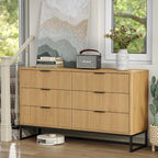 6 Drawer Double Dresser 54''W Modern Dresser Wood Storage Dressers & Chests of Drawers for Closet, Bedroom Living Room, Hallway