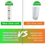Simple Shoe Rack with High Capacity & Easy Assembly 6-10 Tiers Shoe Storage Organizer for Entryway, Hallway, Living Room & Dorm
