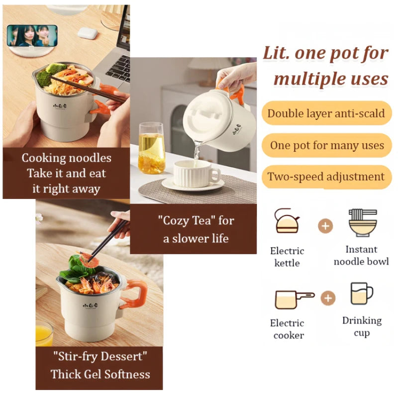 Home mini electric kettle folding outdoor travel portable insulation kettle small automatic electric hot water