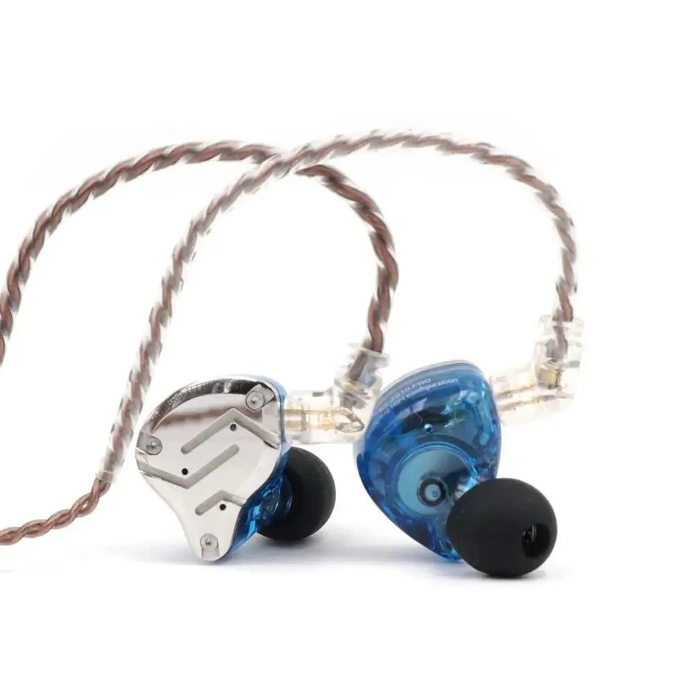 KZ ZS10 Pro 4BA+1DD 5 Driver in-Ear HiFi Metal Earphones with Stainless Steel Faceplate, 2 Pin Detachable Cable