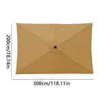 Outdoor Umbrella Replacement Canopy 6.6x10ft Rectangle Cantilever Umbrella UV Protection Heavy Duty Parasol Top Garden