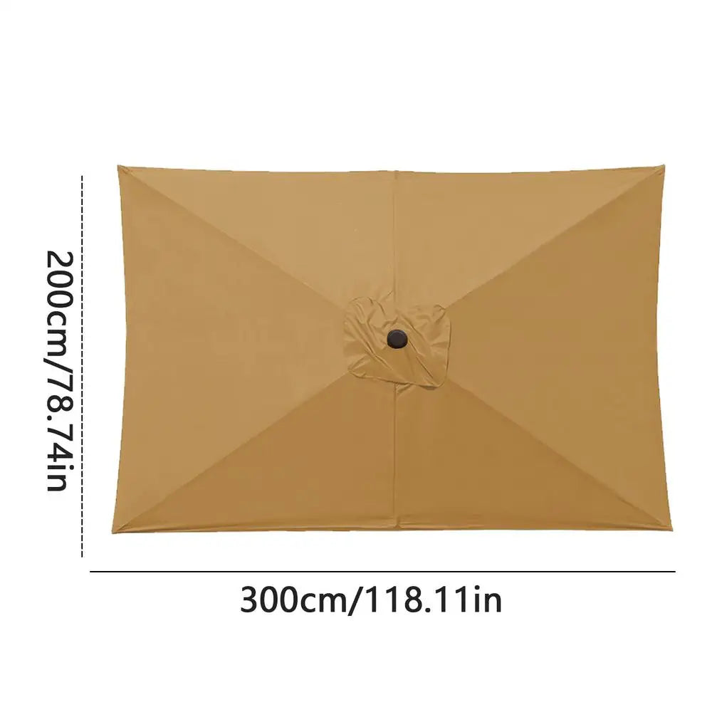 Outdoor Umbrella Replacement Canopy 6.6x10ft Rectangle Cantilever Umbrella UV Protection Heavy Duty Parasol Top Garden