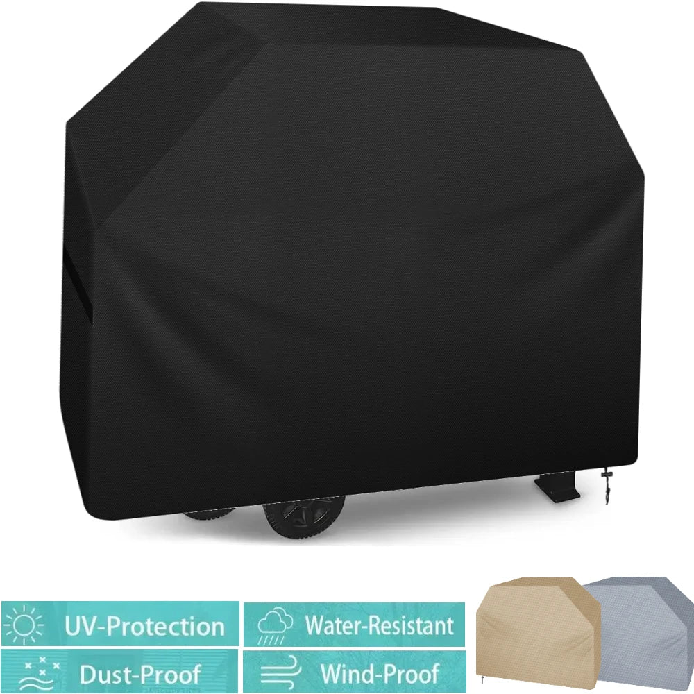BBQ Grill Barbeque Cover Anti-Dust Waterproof Windproof Weber Charbroil Cover Outdoor Anti-UV Protective Large Barbecue Cover