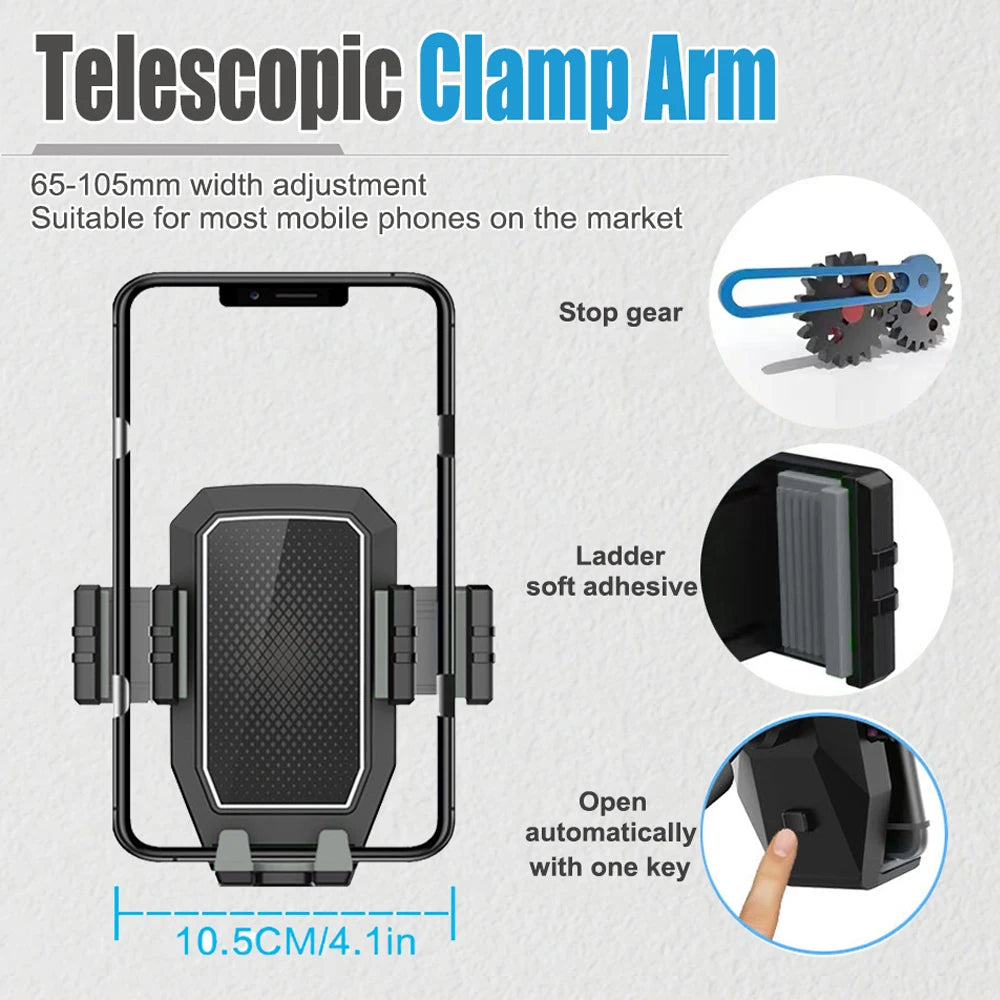 Car Windshield Dash Board Phone Holder 360 Degree Rotation Long Arm Gps Holder Strong Suction Cup Dashboard Nrack