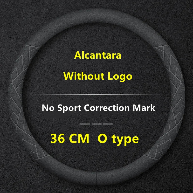 Steering Wheel Cover For Tesla Model 3 Y S X Alcantara 4 Seasons 36-39 CM Diameter Black Car Interior Accessories 2019-2025