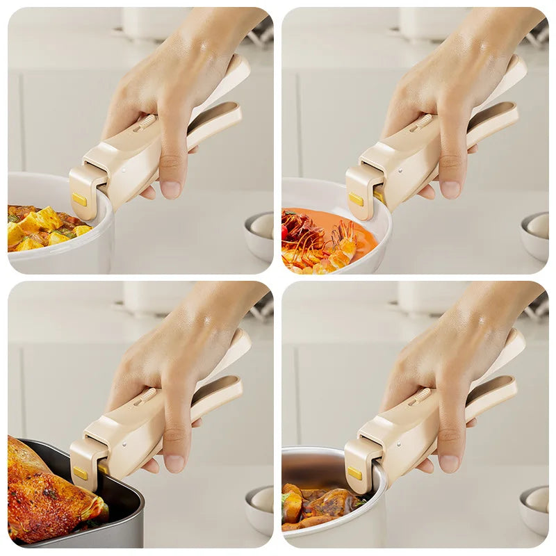 Kitchen Dish Holder with One Key Switch for Picking Up Dishes, Lightweight, Heat-Resistant, Anti Slip, and Dish Holder