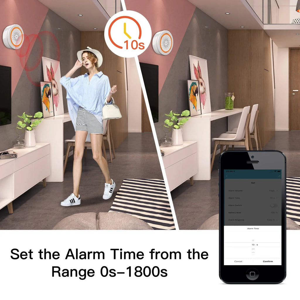 MOES Tuya ZigBee Smart Sound and Light Siren Sensor 90dB Smart Life Siren Home Security System Tuya Gateway Hub, Used With Alexa