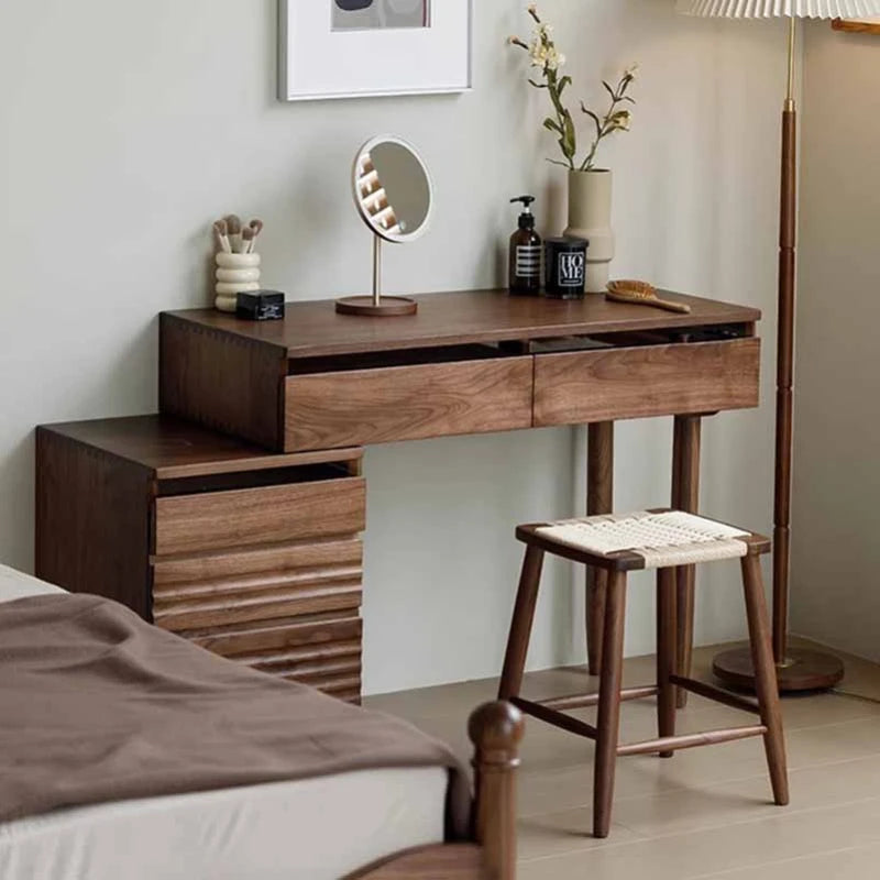 nordic brown luxury dresser eithe drawers box Modern Large Women Dressing Table Storage Hotel Wooden Schminktisch Furniture