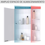 Homcom Bathroom Cabinet with Mirror with 1 Door 2 Interior Shelves 66X17X63 cm