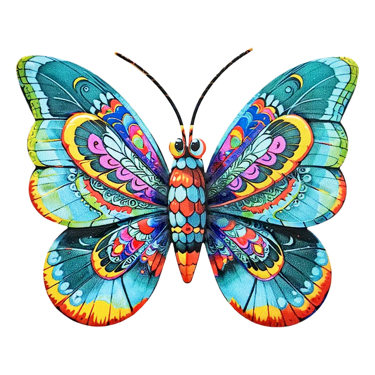 Metal Art Butterfly Wall Decor Colorful Iron Art Butterfly Sculptures Butterfly Hanging Ornaments for Outdoor Home Garden Yard