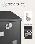 SONGMICS - Modern Wall Mounted Post Box with Viewing Windows, Nameplate, Lock with Copper Core, Easy to Install