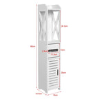 Bathroom Storage Cabinet 80x15.5x15CM Bathroom Toilet Furniture Cabinet White Wood Cupboard Shelf Tissue Storage Rack