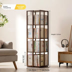 Rotating bookshelf 360 degree floor storage shelf Internet celebrity home simple student bookcase
