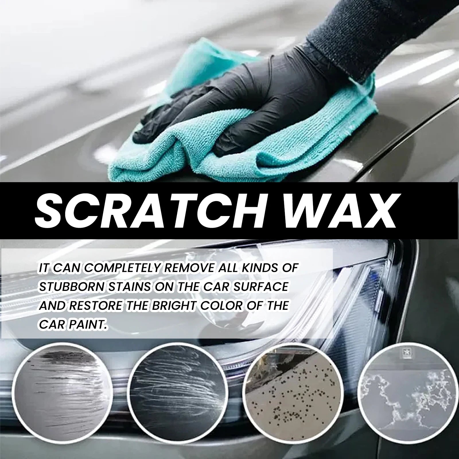 120ml Car Scratches Repair Polishing Wax with Wipe Cloth & Sponge Auto