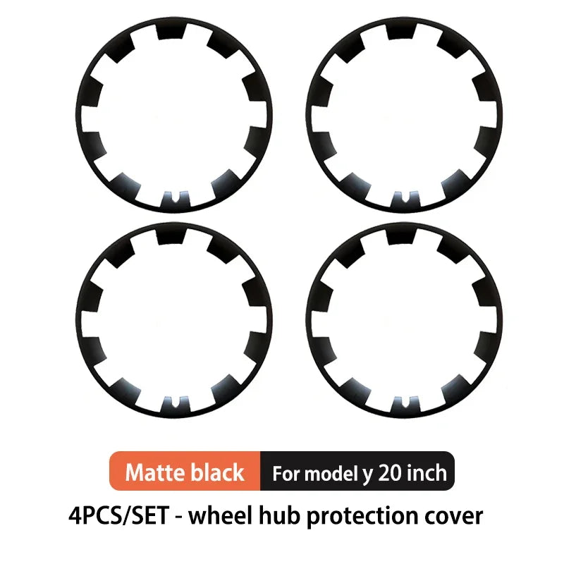 YIKUN For Tesla Model Y 20 Inch Rim Wheel Hub Protection Patch Protectors ABS Wheel Guard Covers Hubcap Accessories 2018-2024