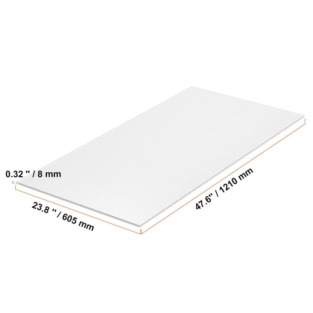VEVOR Polycarbonate Greenhouse Panels Roof Panels Sheets, Waterproof UV Protected Corrugated Resistance for Greenhouse/Garden