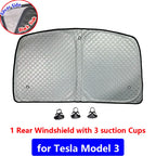 For Tesla Model 3 Highland 2024 Sunshade Accessories Silver Thick Sun Shade Tesla Model Y Juniper 2025 Window Windshield Shading