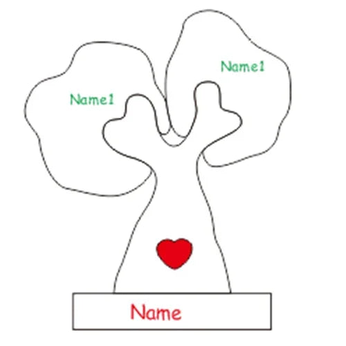 Wooden Family Tree Puzzle,Personalized Customized Free Engraving Custom Name Christmas Tree,Desktop Ornament Decorations Gifts