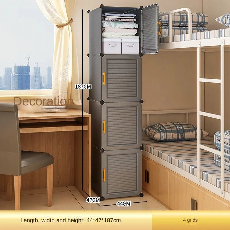 Household Folding Wardrobe Simplicity Dustproof Storage Locke Closet Plastic Collapsible Clothes Cabinets Home Bedroom Furniture