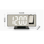 LED Digital Alarm Clock Specular Surface Electronic Desk Clock With Projection Time Temperature Clock Bedroom Bedside Decoration