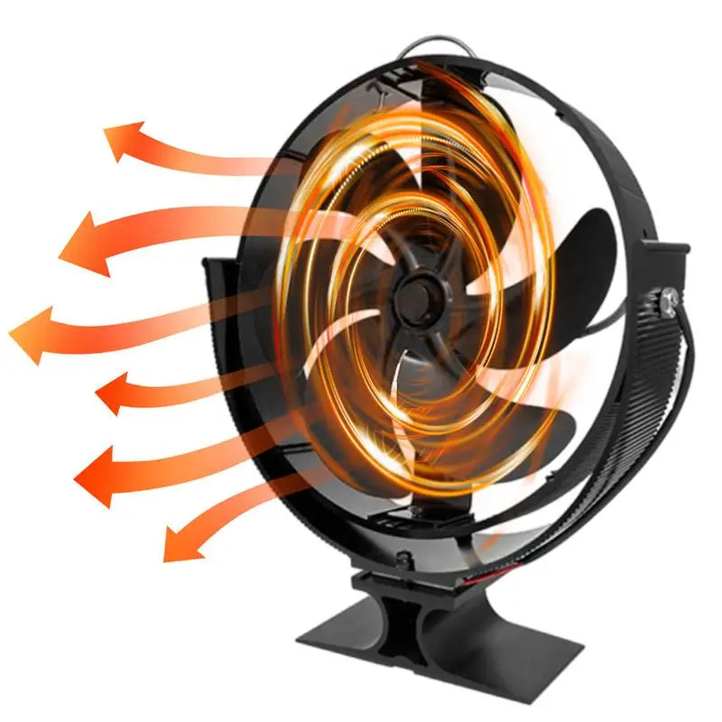 Stove Fan 6-Blade Heat Powered Fireplace Fan With Cover Thermodynamic Fan For Autumn Winter Indoor Wood Burners Fireplaces Warm