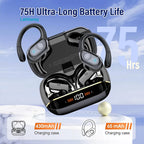 Wireless Earbuds Bluetooth Headphones, TWS Ear Buds with Deep Bass, 75H Playtime, Power Display, IPX7 Waterproof in Ear Earphone