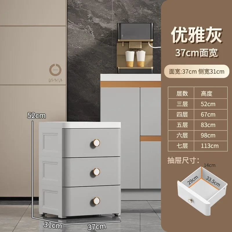 Modern Plastic Cabinet for Bedside Drawer Type Narrow Side Bathroom Cabinet Creative Cabinets for Laundry Room