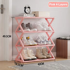 Home Shoe Shelf Organizer Sturdy 4 Tier Shoe Rack Foldable Dustproof Storage for Entryway Bedroom Closet Space Saving Organizer
