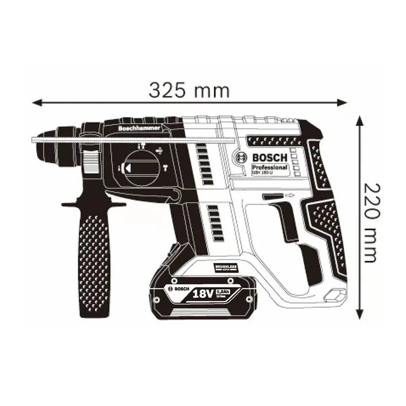 BOSCH Cordless Rotary Hammers SDS PLUS Brushless Motor With 18V Lithium Battery Multifunctional Impact Hammer Drill GBH 180-LI