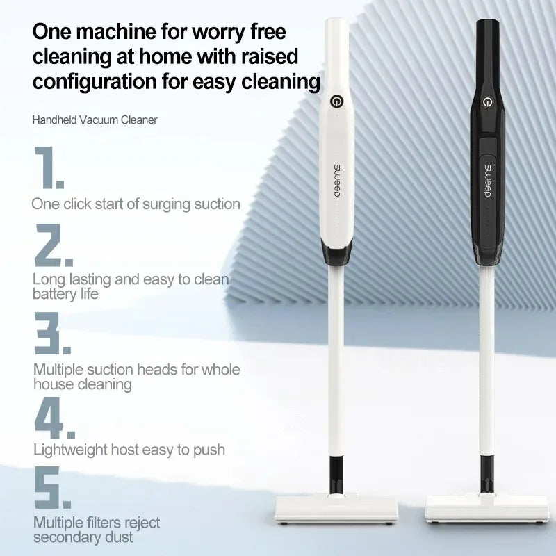 Handheld Vacuum Cleaner 20000Pa Strong Suction Lightweight Deep Cleaning for Home Pet Hair Car Floor Low Noise Sweeping Tool