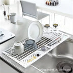 Kitchen Sink Roll Up Drainer Over Sink Over Sink Rack For Dish Cups Folding Dish Dry Rack Kitchen Counter Storage Drain Mats