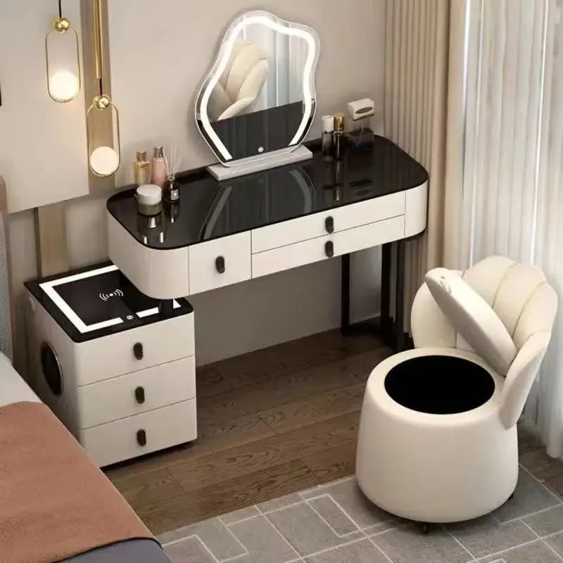 Light Luxury Simple Dresser Bedroom Solid Wood Smart Home Multi-functional Bluetooth Speaker Girls Makeup Table