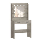 Dressing Table with Mirror, Dressing Table with Shelves and 2 Drawers, for Bedroom, Living Room, Adjustable Brightness, 40 x 80