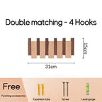 Wall Mounted Black Walnut Coat Rack Creative Hanging Hat Key Bags Holder Doorway Entrance Cloak Rack Home Decor Furniture