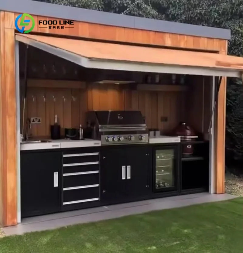 Customized Multi-Functional Sink Cabinet Outdoor Kitchen Basin Stove Cabinet Outdoor Kitchen Cabinets With Outdoor Grill