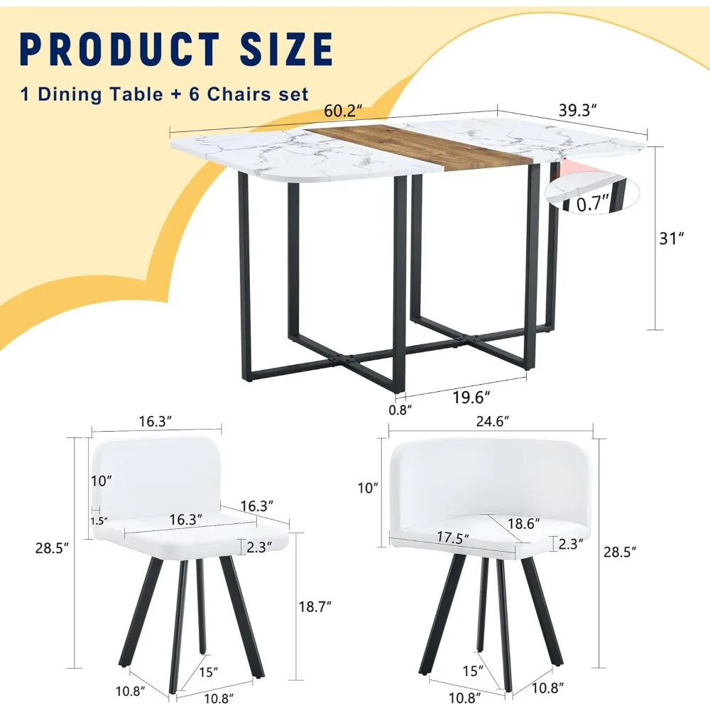Kitchen & Dining Table Set with Cushioned Chairs