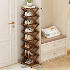 Multi Layer 5/6/7/8/9 Layer Simple Breathable Shoe Shelf Multifunctional Foldable Shoes Shelf Cabinet Simple Bamboo  Saves Space