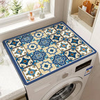 Washing Machine Dust Cover Retro Style Wash Machine Cover Oven Microwave Refrigerator Top Protector Mat Absorbent Pad LAVIE LIFE
